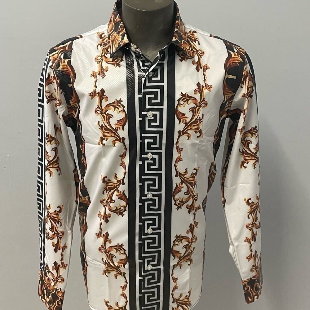 Benziny shirt button front black/white floral regular fit - Picture 1 of 3